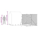 vidaXL ezüstszínű horganyzott acél kutyakennel tetővel 4x4x2,5 m