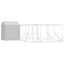 vidaXL ezüstszínű horganyzott acél kutyakennel tetővel 6x6x2,5 m