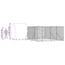 vidaXL ezüstszínű horganyzott acél kutyakennel tetővel 6x6x2,5 m