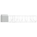 vidaXL ezüstszínű horganyzott acél kutyakennel tetővel 10x6x2,5 m