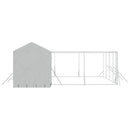 vidaXL ezüstszínű horganyzott acél kutyakennel tetővel 10x6x2,5 m