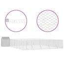 vidaXL ezüstszínű horganyzott acél kutyakennel tetővel 12x12x2,5 m