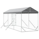 vidaXL ezüstszínű horganyzott acél kutyakennel tetővel 2x6x2,5 m
