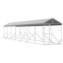 vidaXL ezüstszínű horganyzott acél kutyakennel tetővel 2x14x2,5 m