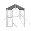 vidaXL ezüstszínű horganyzott acél kutyakennel tetővel 2x14x2,5 m