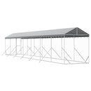 vidaXL ezüstszínű horganyzott acél kutyakennel tetővel 2x14x2,5 m
