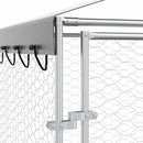 vidaXL ezüstszínű horganyzott acél kutyakennel tetővel 3x4,5x2,5 m