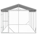 vidaXL ezüstszínű horganyzott acél kutyakennel tetővel 3x6x2,5 m