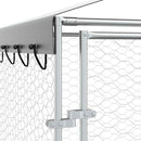 vidaXL ezüstszínű horganyzott acél kutyakennel tetővel 3x6x2,5 m