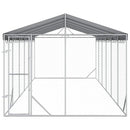 vidaXL ezüstszínű horganyzott acél kutyakennel tetővel 3x9x2,5 m