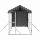vidaXL ezüstszínű horganyzott acél kutyakennel tetővel 2x6x2,5 m