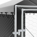 vidaXL ezüstszínű horganyzott acél kutyakennel tetővel 2x6x2,5 m