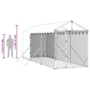vidaXL ezüstszínű horganyzott acél kutyakennel tetővel 2x6x2,5 m