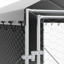 vidaXL ezüstszínű horganyzott acél kutyakennel tetővel 2x10x2,5 m