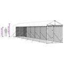 vidaXL ezüstszínű horganyzott acél kutyakennel tetővel 2x14x2,5 m