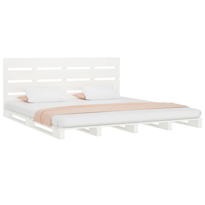 vidaXL fehér tömör fenyőfa ágy matrac nélkül 140x190 cm