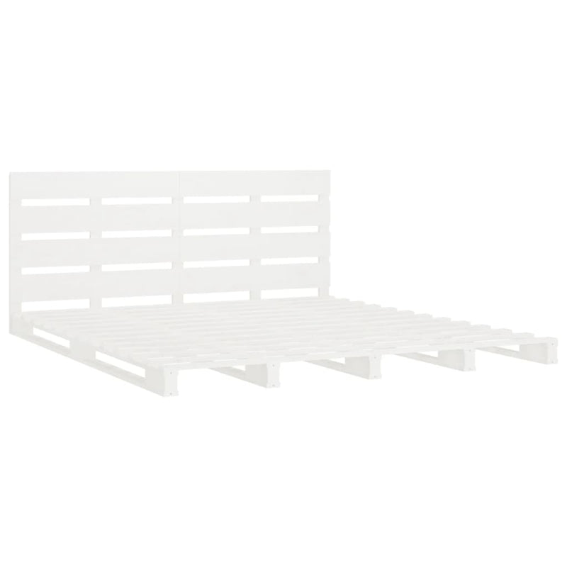 vidaXL fehér tömör fenyőfa ágy matrac nélkül 140x190 cm