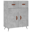 vidaXL betonszürke szerelt fa tálalószekrény 69,5 x 34 x 90 cm