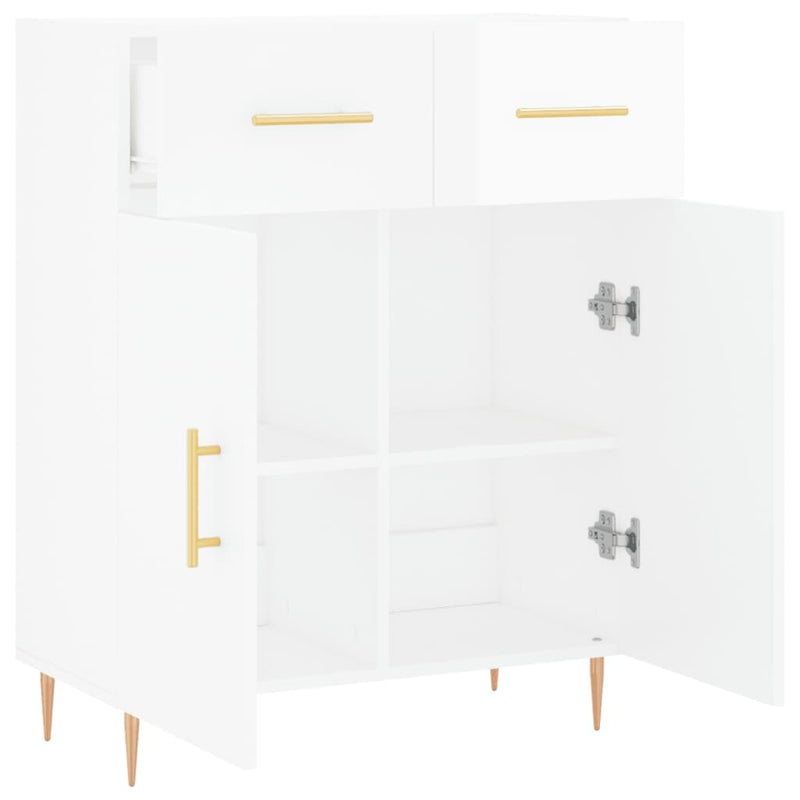 vidaXL magasfényű fehér szerelt fa tálalószekrény 69,5 x 34 x 90 cm