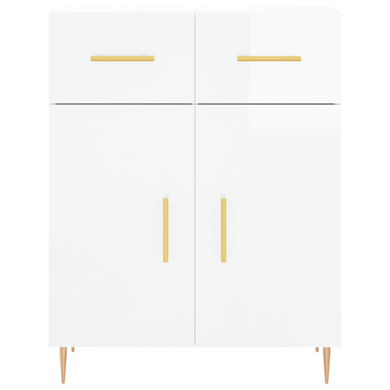 vidaXL magasfényű fehér szerelt fa tálalószekrény 69,5 x 34 x 90 cm