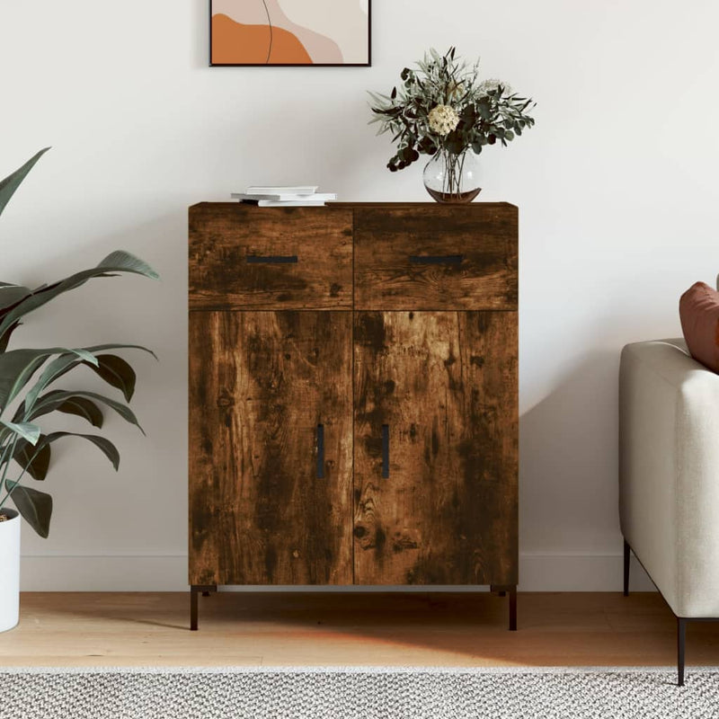 vidaXL füstös tölgy színű szerelt fa tálalószekrény 69,5 x 34 x 90 cm
