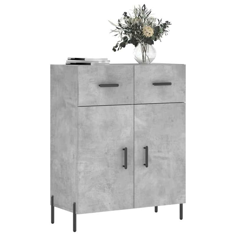 vidaXL betonszürke szerelt fa tálalószekrény 69,5 x 34 x 90 cm