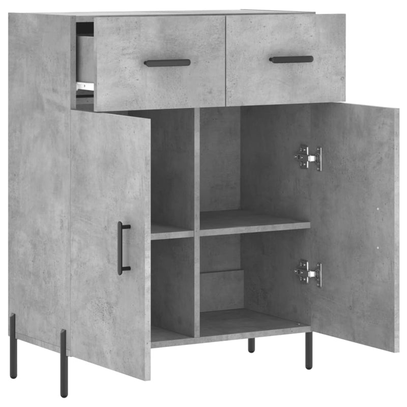 vidaXL betonszürke szerelt fa tálalószekrény 69,5 x 34 x 90 cm
