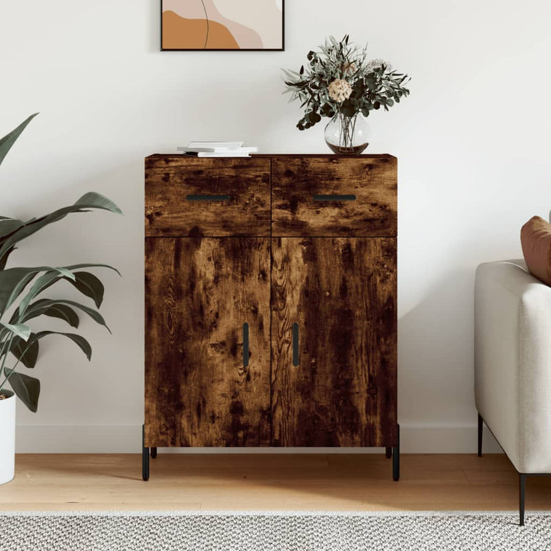 vidaXL füstös tölgy színű szerelt fa tálalószekrény 69,5 x 34 x 90 cm