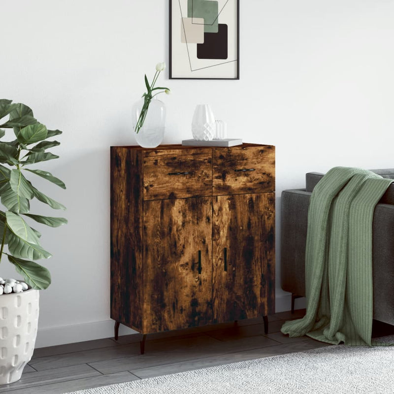 vidaXL füstös tölgy színű szerelt fa tálalószekrény 69,5 x 34 x 90 cm