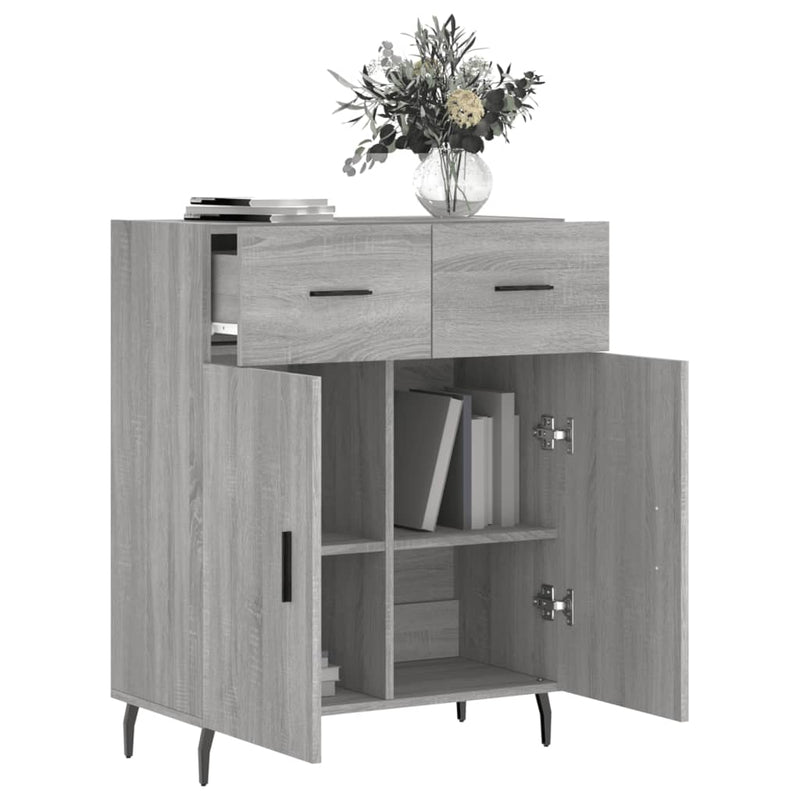 vidaXL szürke sonoma színű szerelt fa tálalószekrény 69,5 x 34 x 90 cm