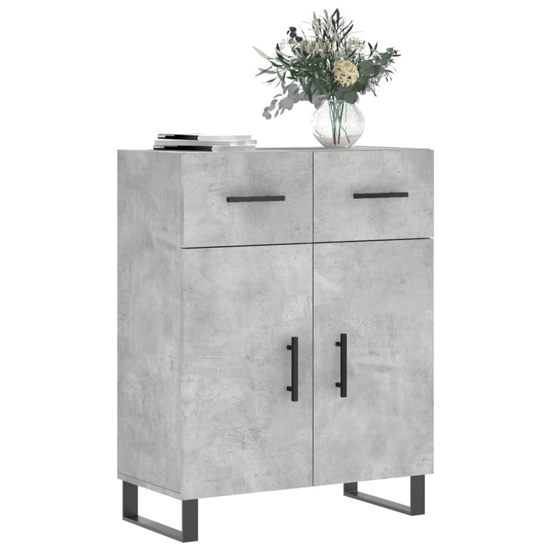 vidaXL betonszürke szerelt fa tálalószekrény 69,5 x 34 x 90 cm