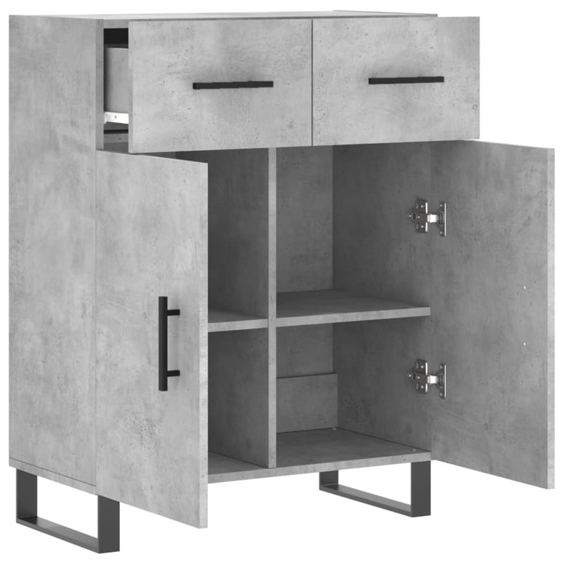 vidaXL betonszürke szerelt fa tálalószekrény 69,5 x 34 x 90 cm