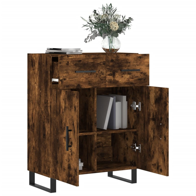vidaXL füstös tölgy színű szerelt fa tálalószekrény 69,5 x 34 x 90 cm