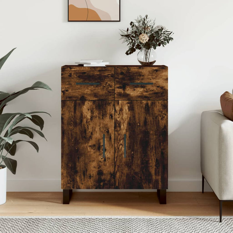 vidaXL füstös tölgy színű szerelt fa tálalószekrény 69,5 x 34 x 90 cm