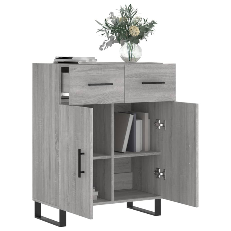 vidaXL szürke sonoma színű szerelt fa tálalószekrény 69,5 x 34 x 90 cm