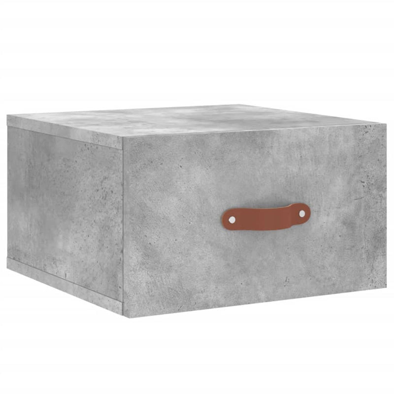 vidaXL 2 db betonszürke falra szerelhető éjjeliszekrény 35x35x20 cm