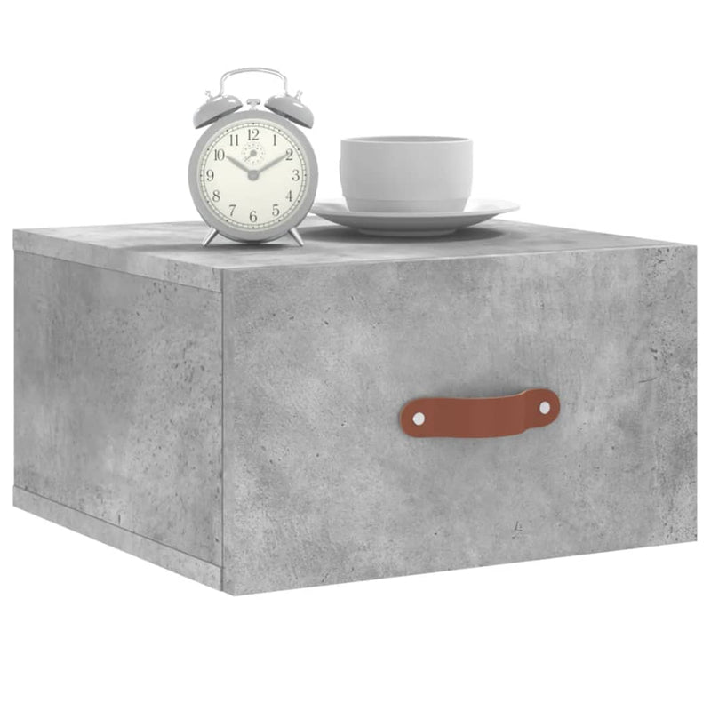 vidaXL 2 db betonszürke falra szerelhető éjjeliszekrény 35x35x20 cm