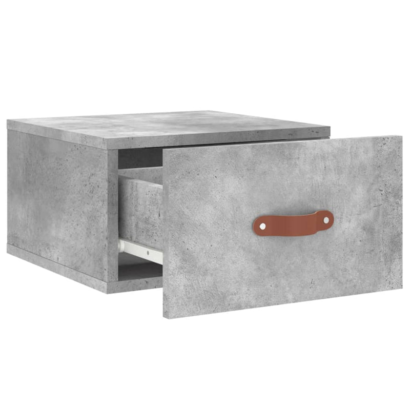 vidaXL 2 db betonszürke falra szerelhető éjjeliszekrény 35x35x20 cm