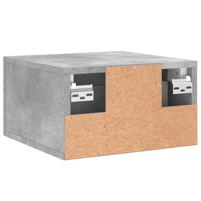vidaXL 2 db betonszürke falra szerelhető éjjeliszekrény 35x35x20 cm