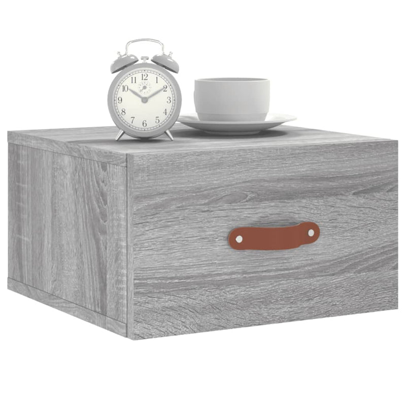 vidaXL szürke sonoma falra szerelhető éjjeliszekrény 35x35x20 cm