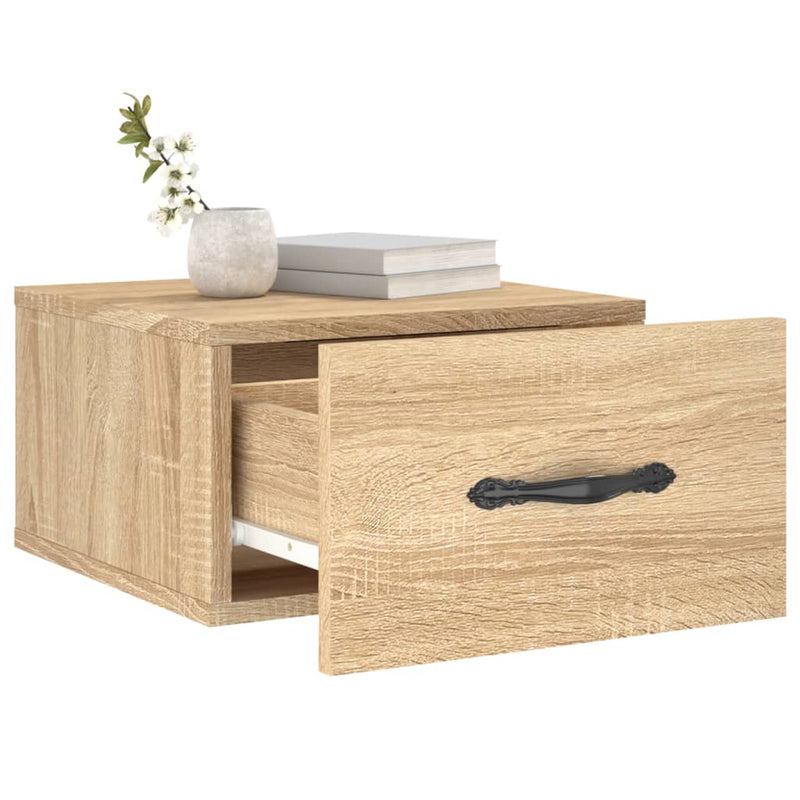 vidaXL sonoma tölgy színű falra szerelhető éjjeliszekrény 35x35x20 cm