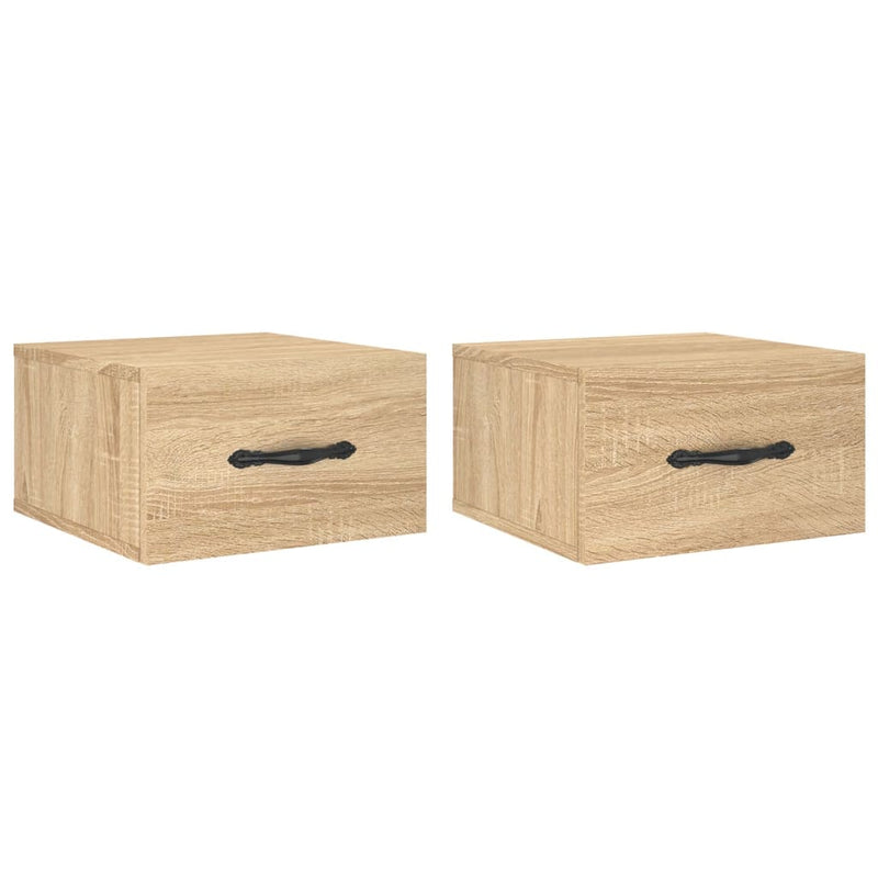 vidaXL 2 db sonoma tölgy falra szerelhető éjjeliszekrény 35x35x20 cm