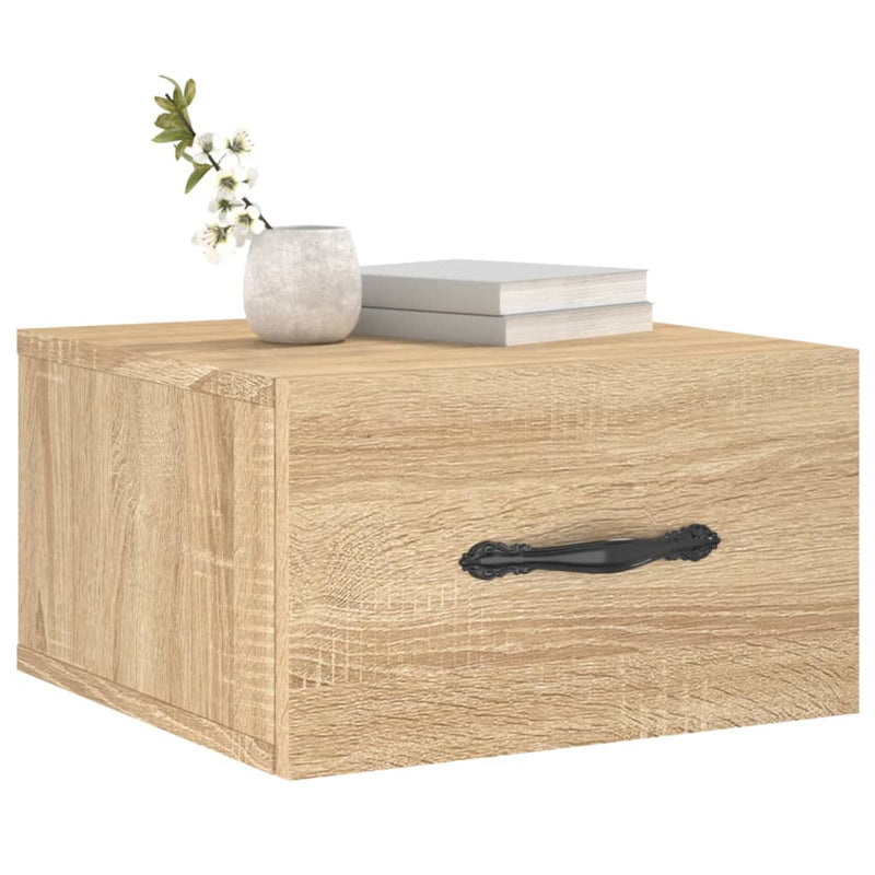 vidaXL 2 db sonoma tölgy falra szerelhető éjjeliszekrény 35x35x20 cm