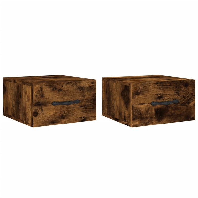 vidaXL 2 db füstös tölgy színű fali éjjeliszekrény 35 x 35 x 20 cm