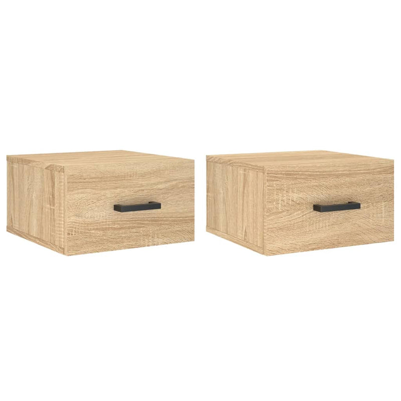 vidaXL 2 db sonoma tölgy falra szerelhető éjjeliszekrény 35x35x20 cm