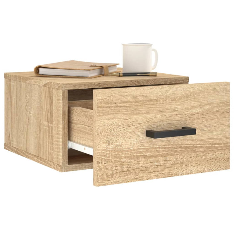 vidaXL 2 db sonoma tölgy falra szerelhető éjjeliszekrény 35x35x20 cm