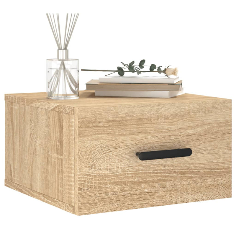 vidaXL sonoma tölgy színű falra szerelhető éjjeliszekrény 35x35x20 cm