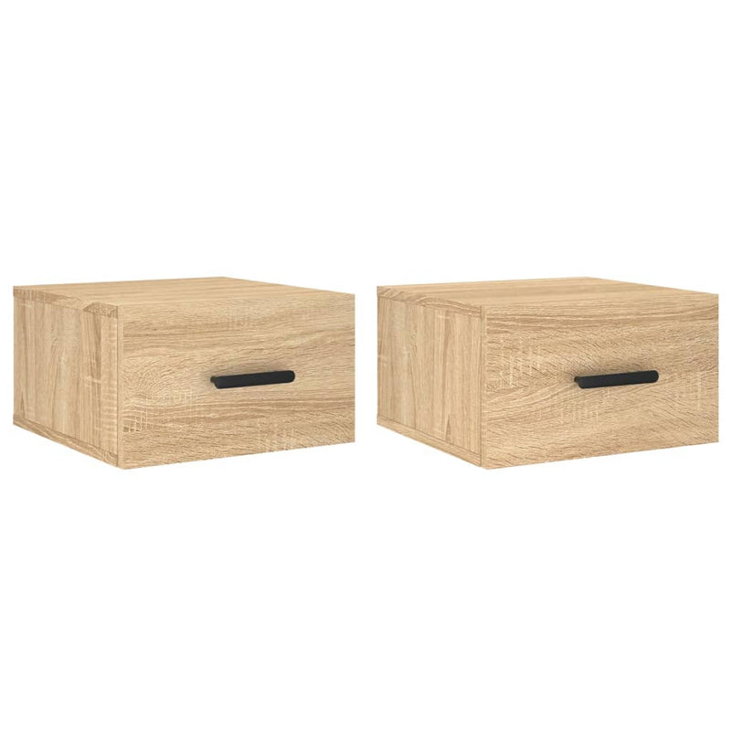 vidaXL 2 db sonoma tölgy falra szerelhető éjjeliszekrény 35x35x20 cm