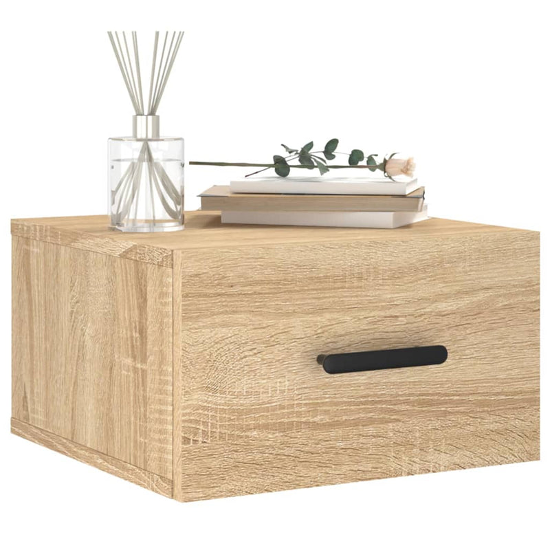 vidaXL 2 db sonoma tölgy falra szerelhető éjjeliszekrény 35x35x20 cm