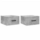 vidaXL 2 db betonszürke falra szerelhető éjjeliszekrény 35x35x20 cm